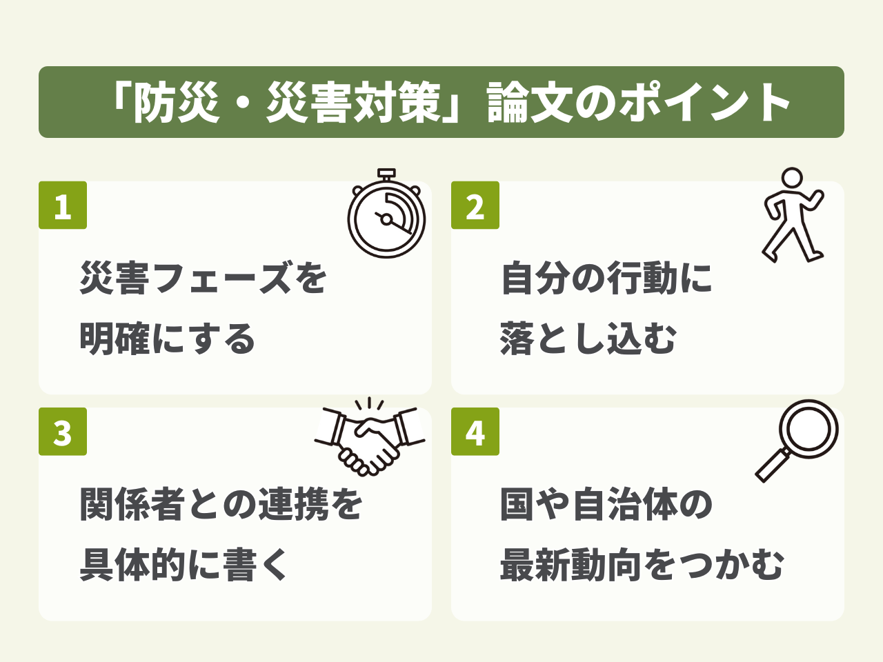 「防災・災害対策」論文を書くときの重要ポイント4つ