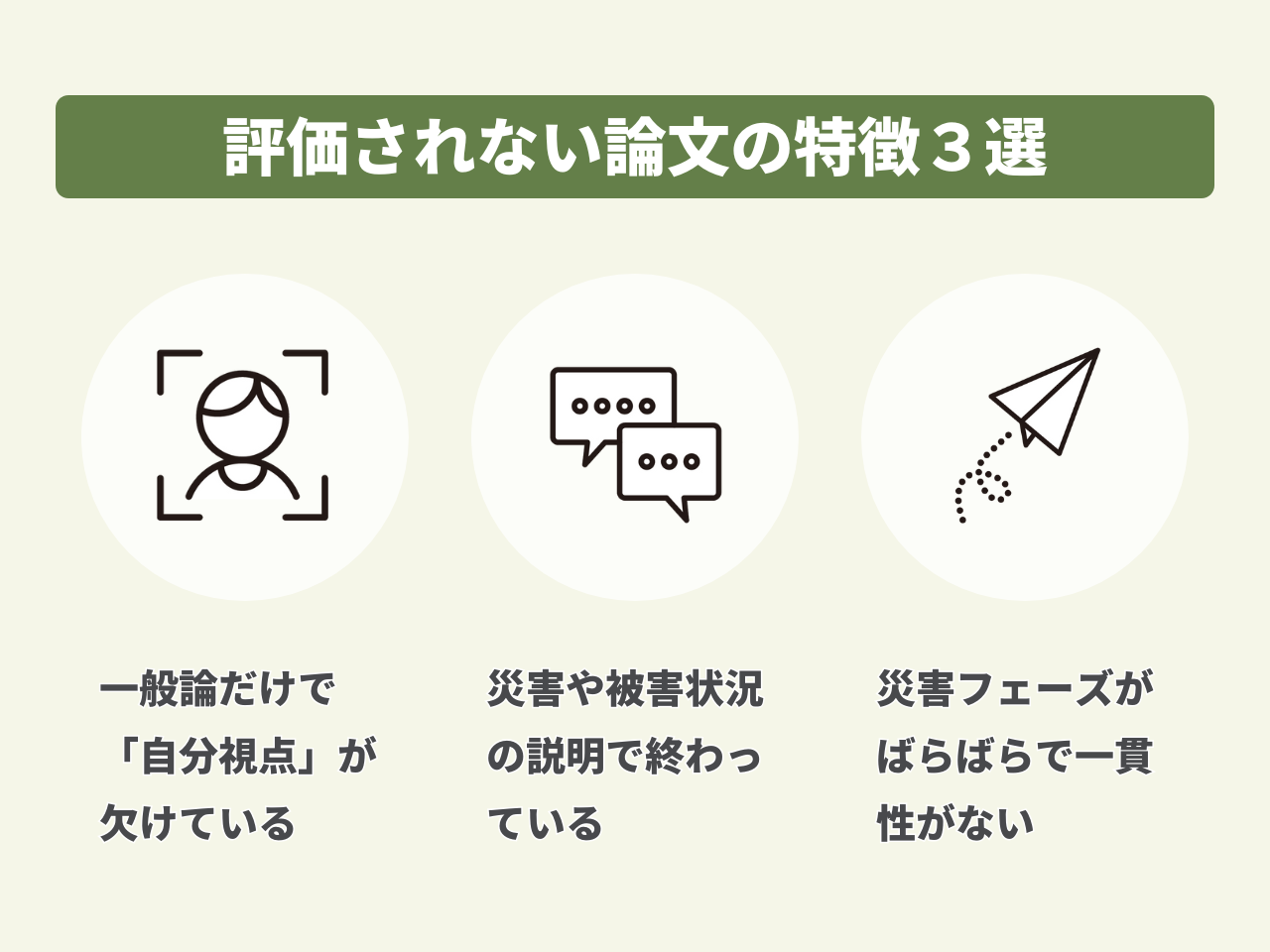 よくあるNGパターン:評価されない「防災・災害対策」論文の特徴3選